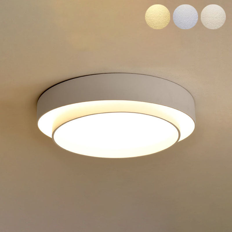 Modern Minimalist LED Ceiling Light Wrought Iron Circular Flush Mount with Acrylic Shade