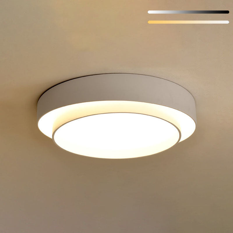 Modern Minimalist LED Ceiling Light Wrought Iron Circular Flush Mount with Acrylic Shade