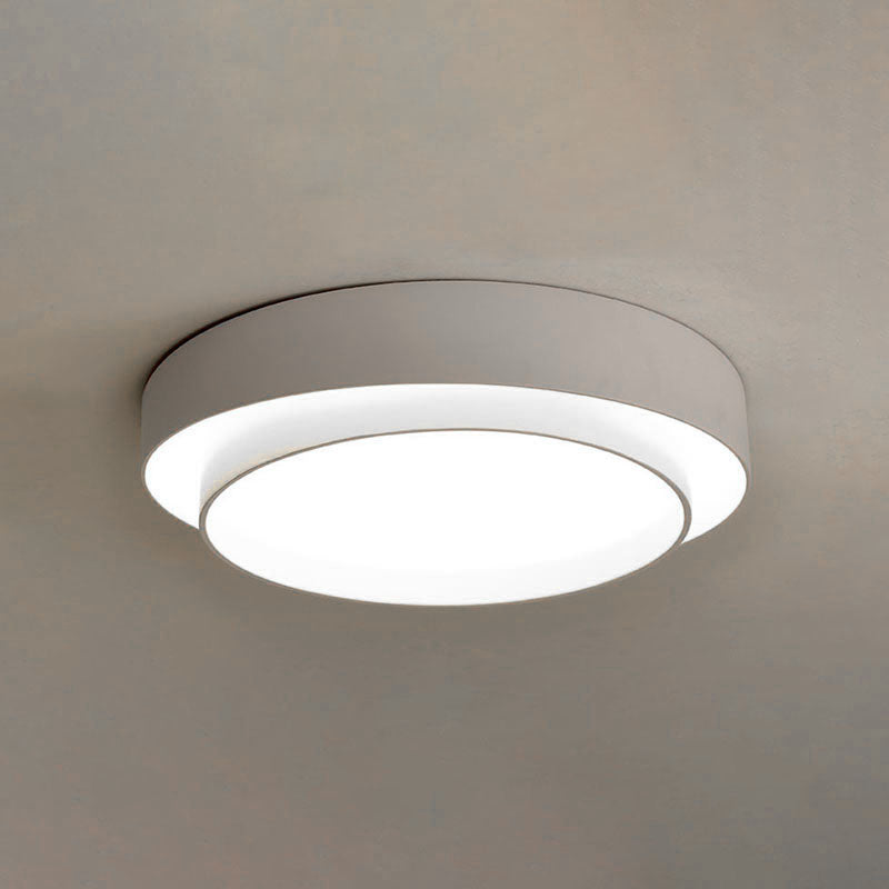 Modern Minimalist LED Ceiling Light Wrought Iron Circular Flush Mount with Acrylic Shade