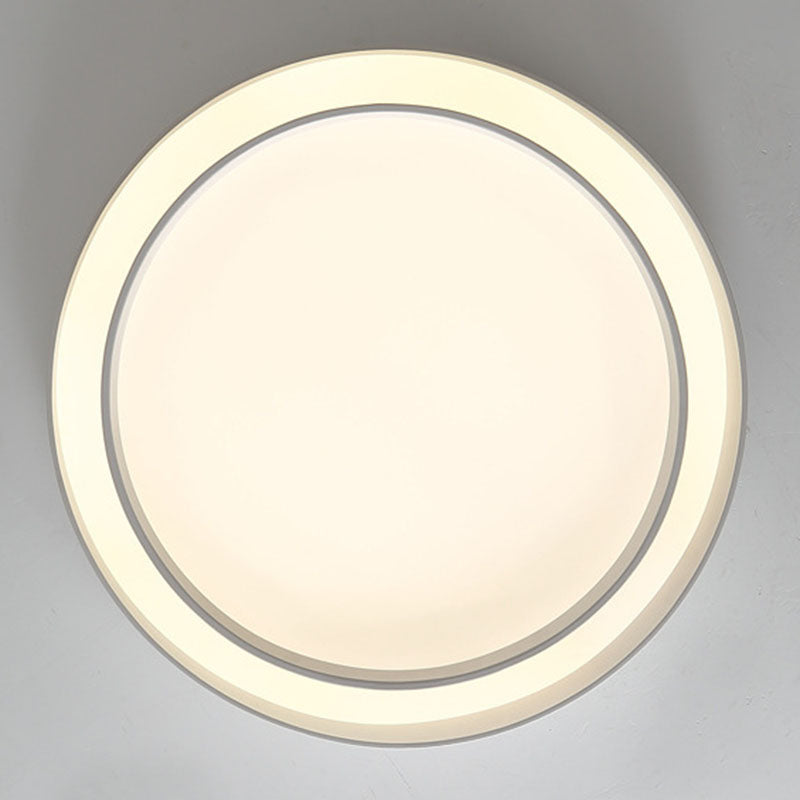 Modern Minimalist LED Ceiling Light Wrought Iron Circular Flush Mount with Acrylic Shade