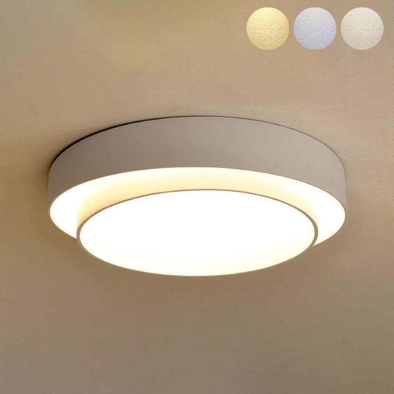 Modern Minimalist LED Ceiling Light Wrought Iron Circular Flush Mount with Acrylic Shade