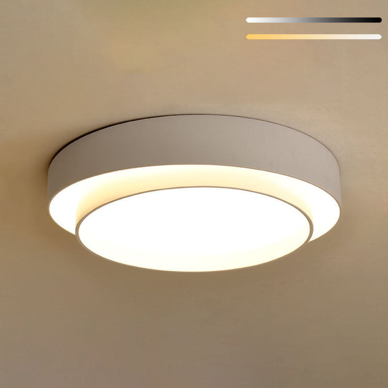 Modern Minimalist LED Ceiling Light Wrought Iron Circular Flush Mount with Acrylic Shade