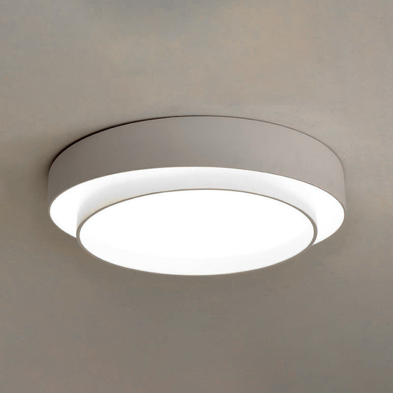 Modern Minimalist LED Ceiling Light Wrought Iron Circular Flush Mount with Acrylic Shade