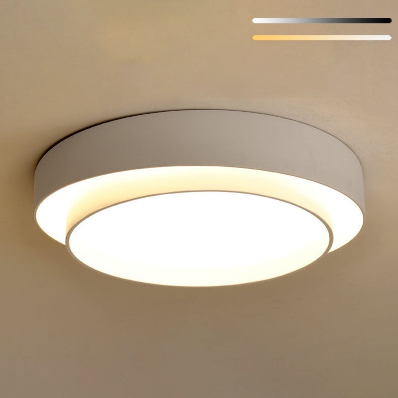 Modern Minimalist LED Ceiling Light Wrought Iron Circular Flush Mount with Acrylic Shade