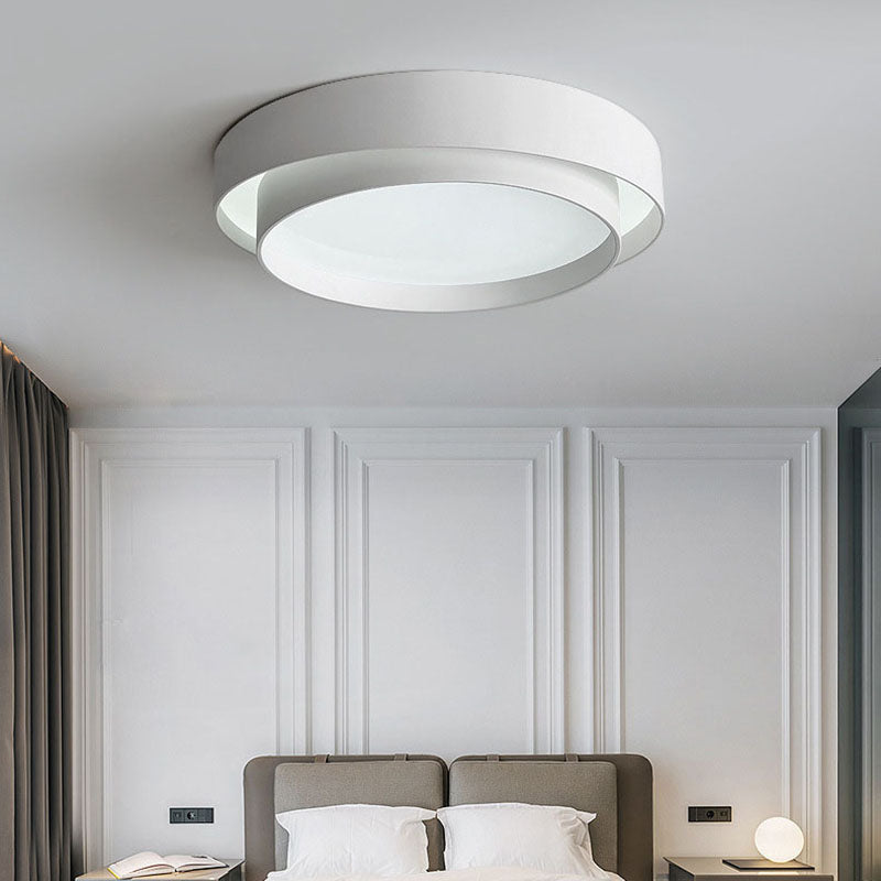 Modern Minimalist LED Ceiling Light Wrought Iron Circular Flush Mount with Acrylic Shade