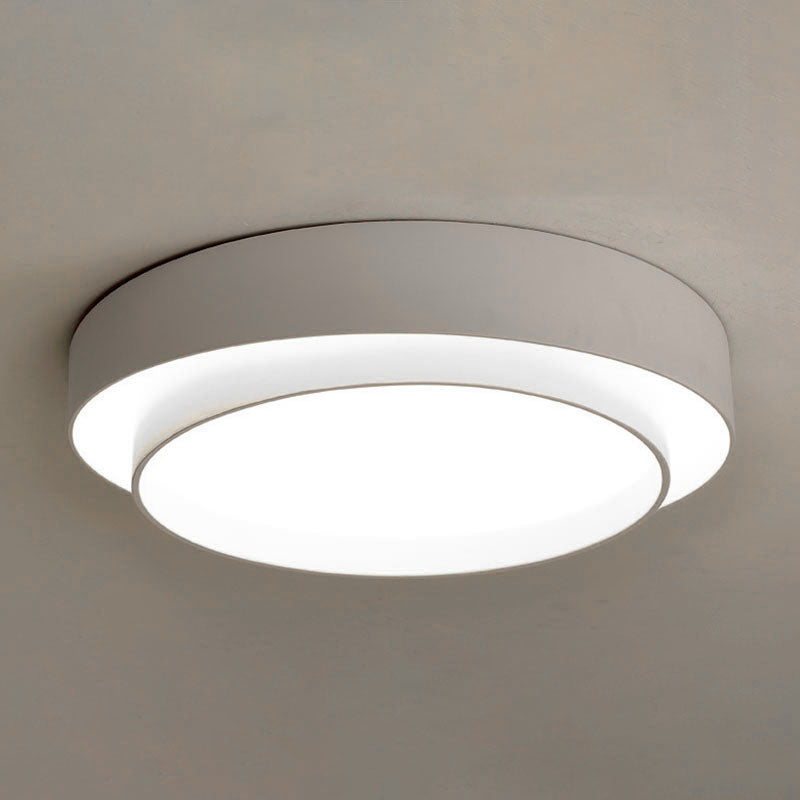 Modern Minimalist LED Ceiling Light Wrought Iron Circular Flush Mount with Acrylic Shade