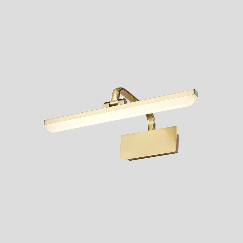 1-Light Modern Style Vanity Lamp Linear Metal Flush Mount Wall Sconce in Brass