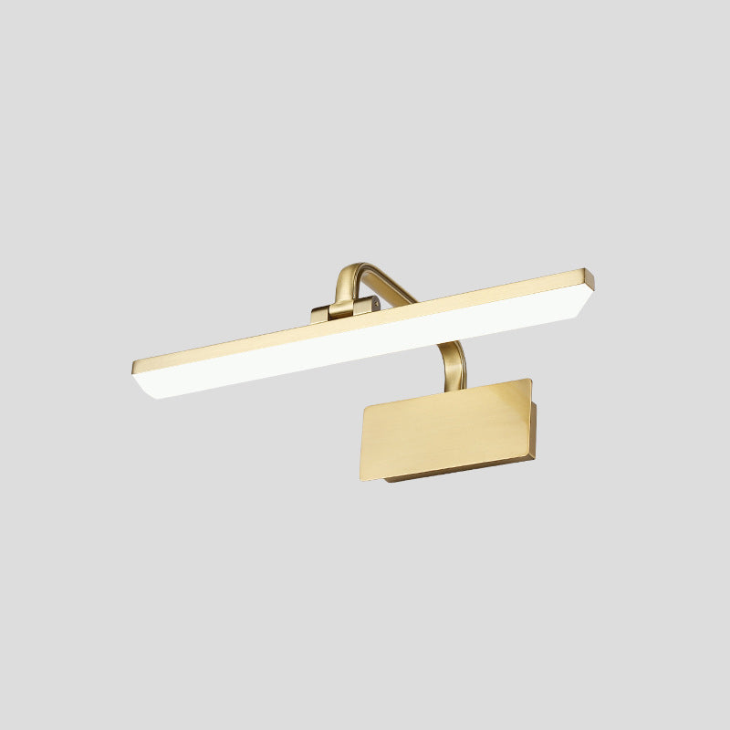 1-Light Modern Style Vanity Lamp Linear Metal Flush Mount Wall Sconce in Brass