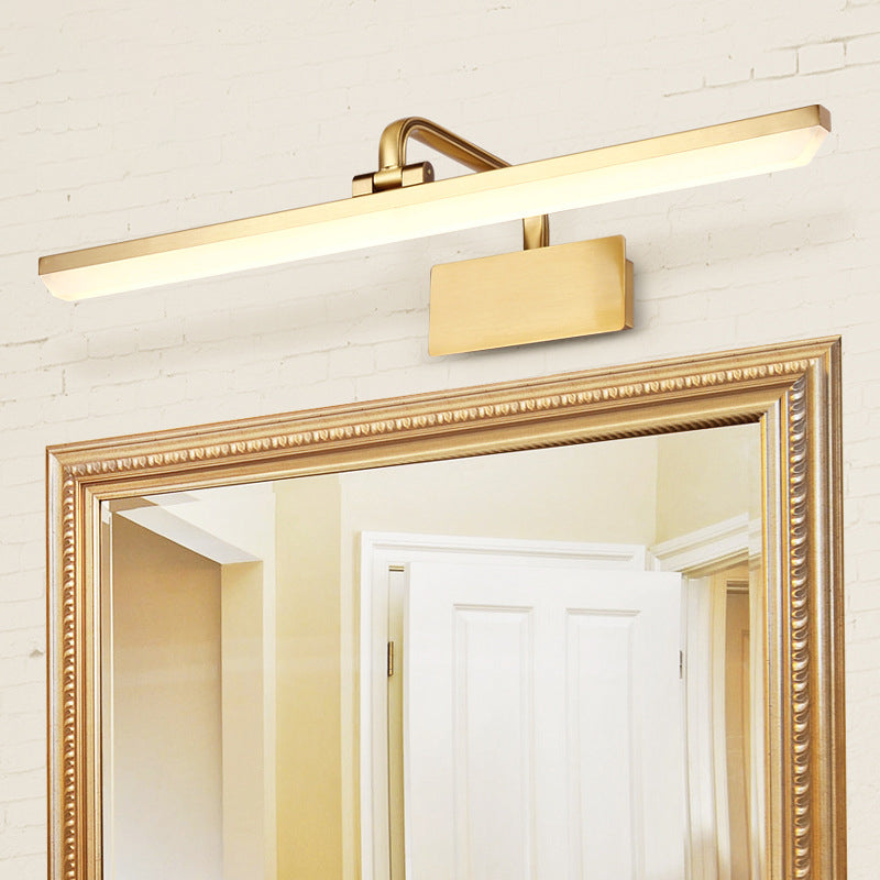 1-Light Modern Style Vanity Lamp Linear Metal Flush Mount Wall Sconce in Brass