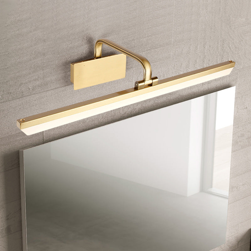 1-Light Modern Style Vanity Lamp Linear Metal Flush Mount Wall Sconce in Brass