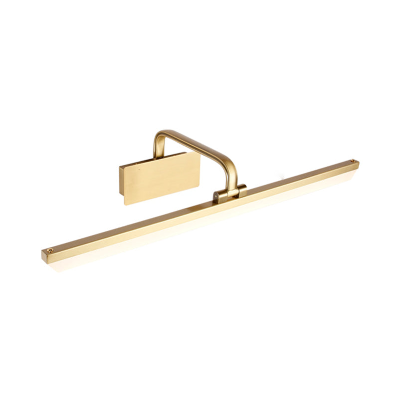 1-Light Modern Style Vanity Lamp Linear Metal Flush Mount Wall Sconce in Brass