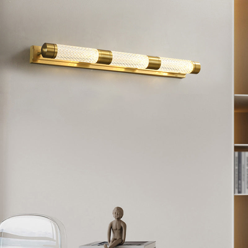 Modern Style Brass Vanity Wall Lights Cylindrical Multi Lights Vanity Lighting Ideas