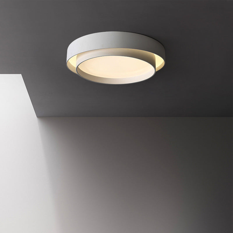 Modern Minimalist LED Ceiling Light Wrought Iron Circular Flush Mount with Acrylic Shade