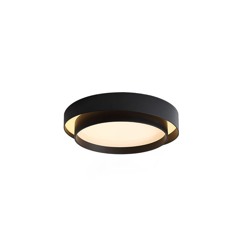 Modern Minimalist LED Ceiling Light Wrought Iron Circular Flush Mount with Acrylic Shade