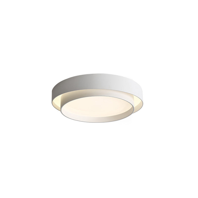 Modern Minimalist LED Ceiling Light Wrought Iron Circular Flush Mount with Acrylic Shade