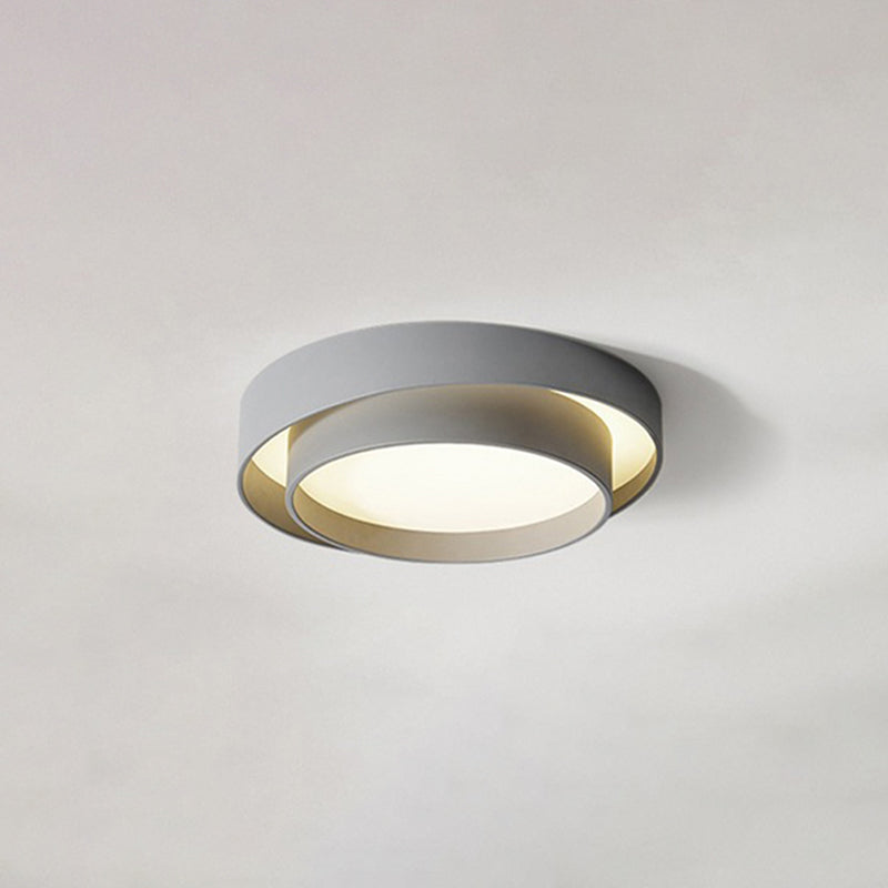 Modern Minimalist LED Ceiling Light Wrought Iron Circular Flush Mount with Acrylic Shade