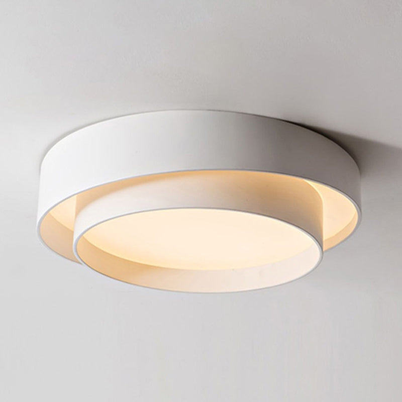 Modern Minimalist LED Ceiling Light Wrought Iron Circular Flush Mount with Acrylic Shade