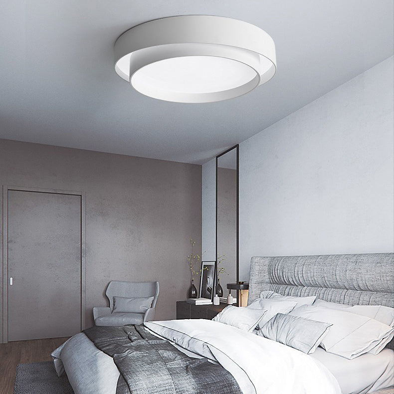 Modern Minimalist LED Ceiling Light Wrought Iron Circular Flush Mount with Acrylic Shade