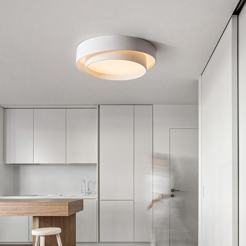 Acryl Witte LED Flush Mount in Moderne Creatieve Stijl Smeedijzeren Circulaire Plafond Fixture