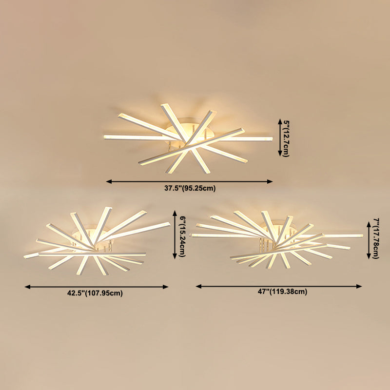 Luz de techo lineal de hierro forjado con led al ras del led minimalista moderno con sombra acrílica