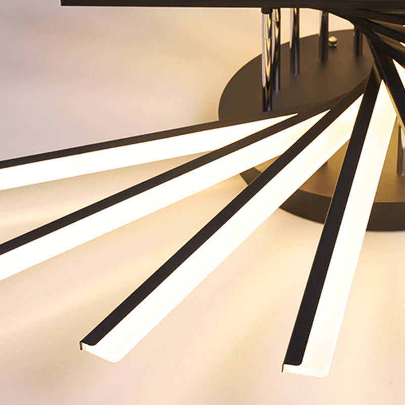 Modern Minimalist LED a LED SEMI FLUSH FROUT CHROTH LINEAR LIGHID Light con ombra acrilica