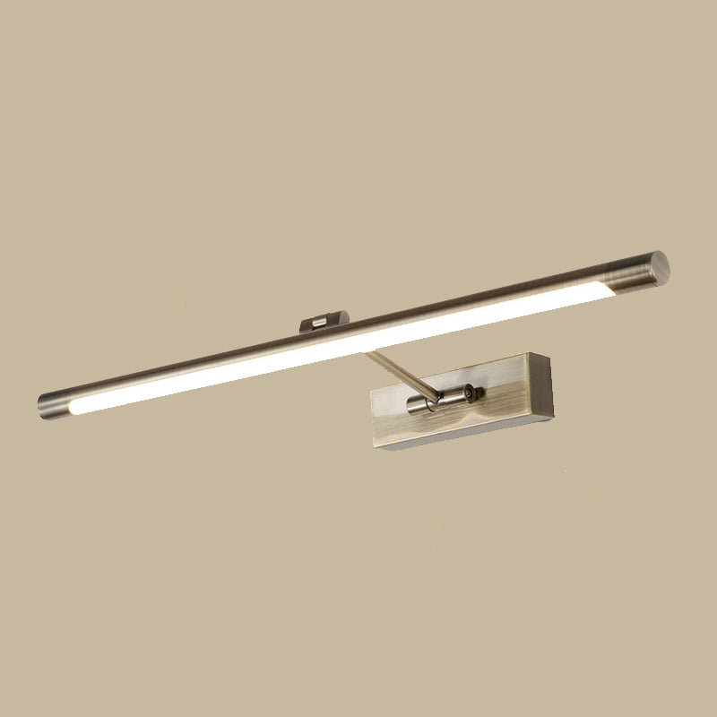 Metal linear Shade Swing Arm Wall Lights Modern 1 Head Wall Mount Fixture in Nickel Sconce