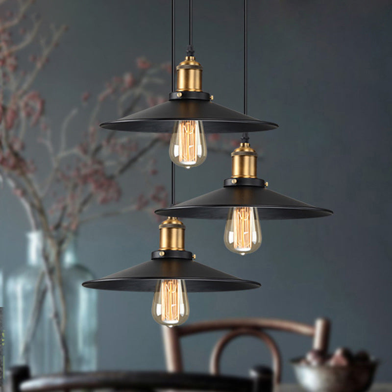 1-Light Cone Shade Pendant Lamp, Contemporary Industrial Metal Hanging Light for Restaurant