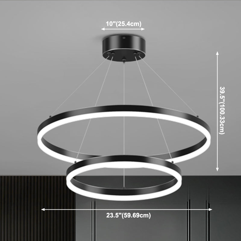 Modern Style Circles Pendant Light Fixtures Metal   Multi Lights Suspension Pendant