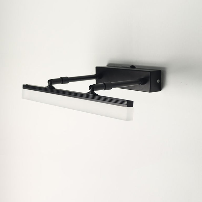 Metal Shade Linear Swing Arm Lights Medro de pared Moderna 1 Cabeza de montaje en la pared en negro