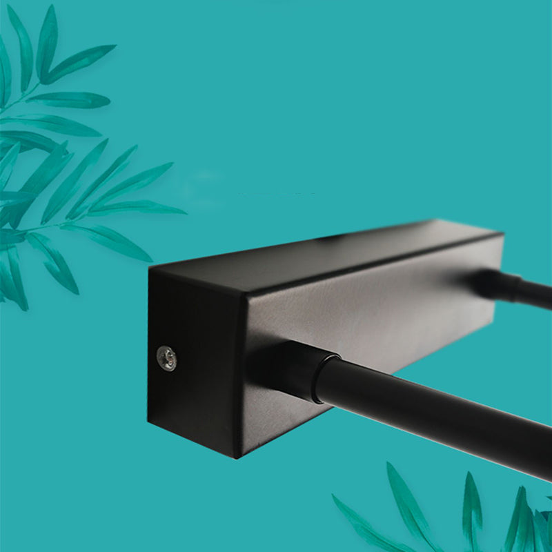 Metal Shade Linear Swing Arm Lights Medro de pared Moderna 1 Cabeza de montaje en la pared en negro