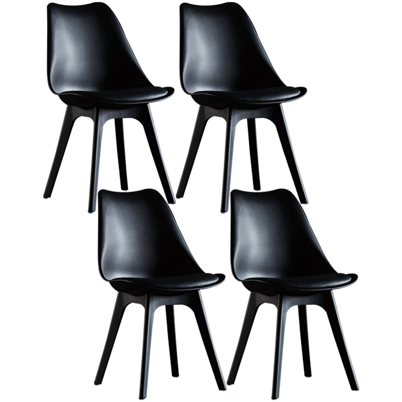 Modern Plastic Chair 33"H Acrylic Solid Back Dining Chair for Restaurant