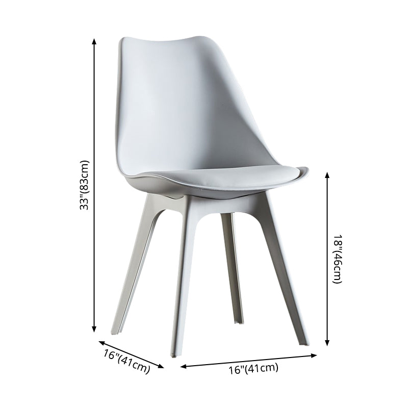 Modern Plastic Chair 33"H Acrylic Solid Back Dining Chair for Restaurant