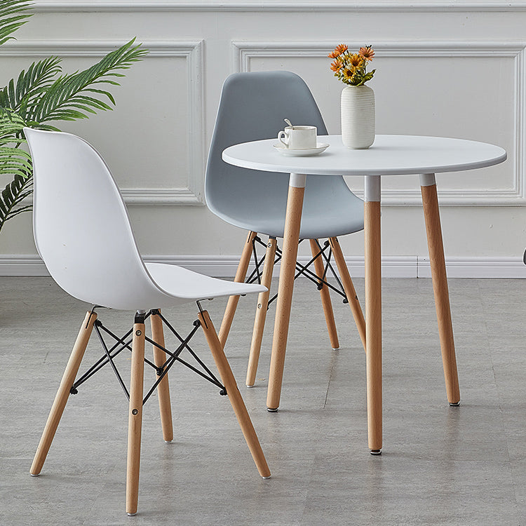 Contemporary Style Plastic Dining Room Chair Home Side Solid Back Armless Chair for Kitchen