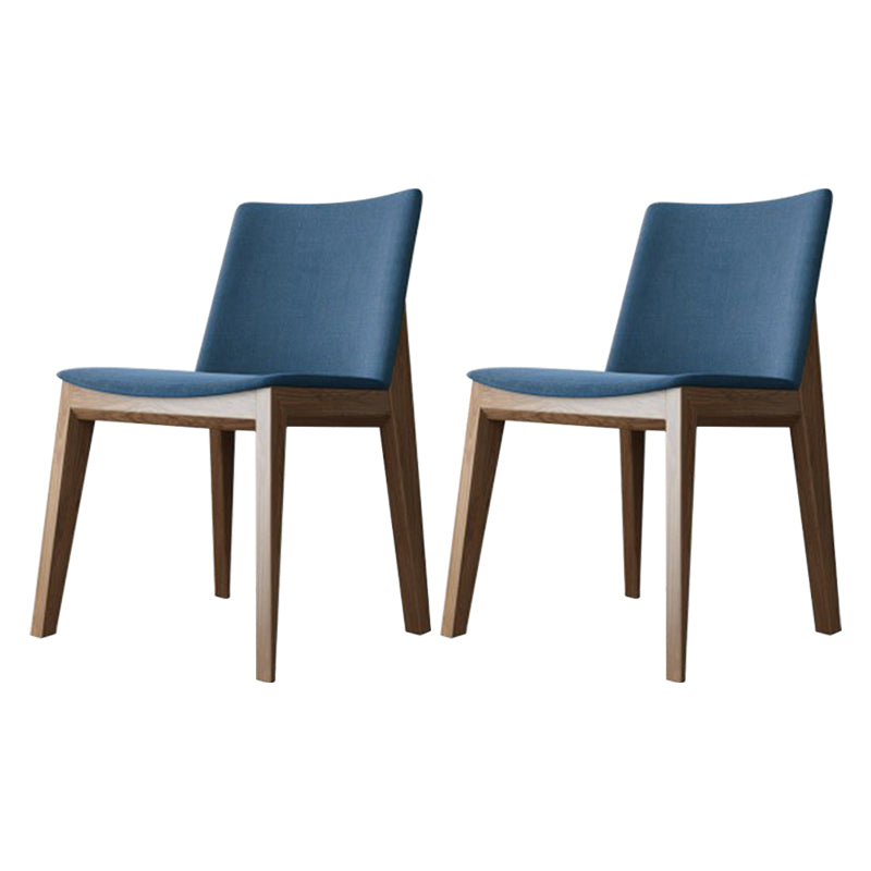 Scandinavian Oak Parsons Side Chair Linen Dining Chair with Natural Legs