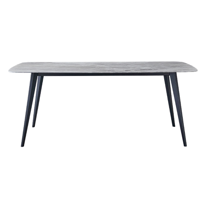 Minimalist Rectangle Sintered Stone Dining Table with Metal Base Dining Table for Restaurant