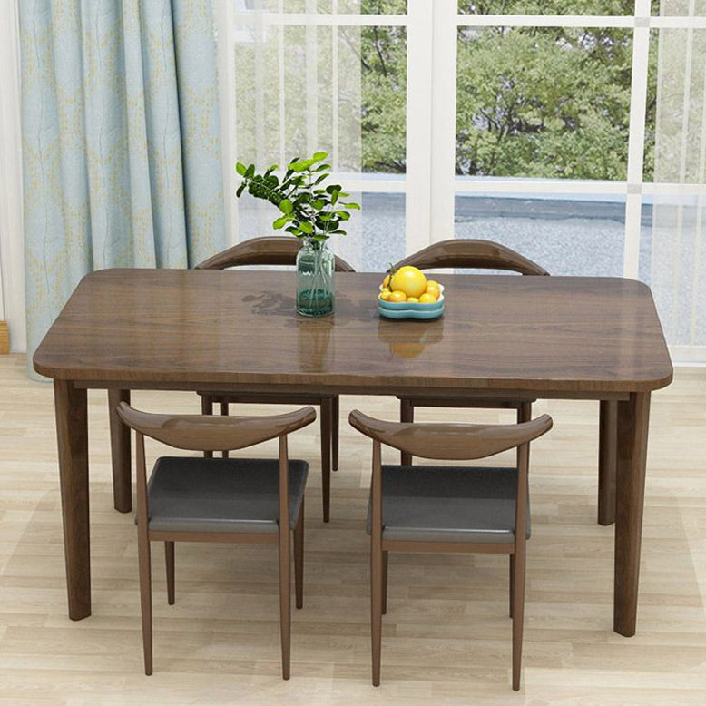 Contemporary Style Solid Wood Rectangle Dining Table 4 Legs Table for Home