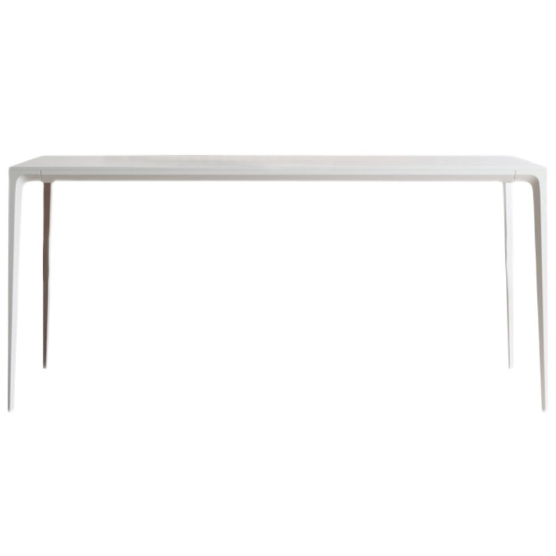 Mesa de comedor de forma de rectángulo blanco moderno Mesa de comedor de piedra sinterizada con 4 patas Base