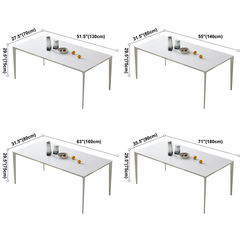 Table à manger en forme de rectangle blanc moderne