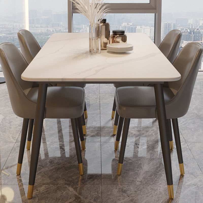 Rectangle Shape Dining Table Sintered Stone Table Modern Style with 4 Legs