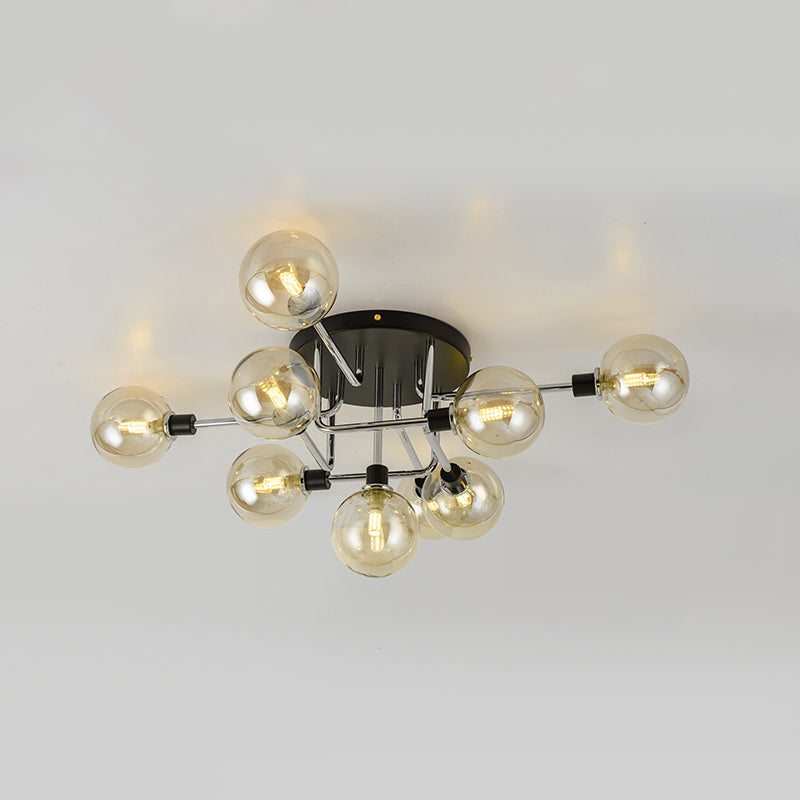 Glass Sphere Ceiling Flush Mount Light Minimalist Style Semi Flush Light Fixture