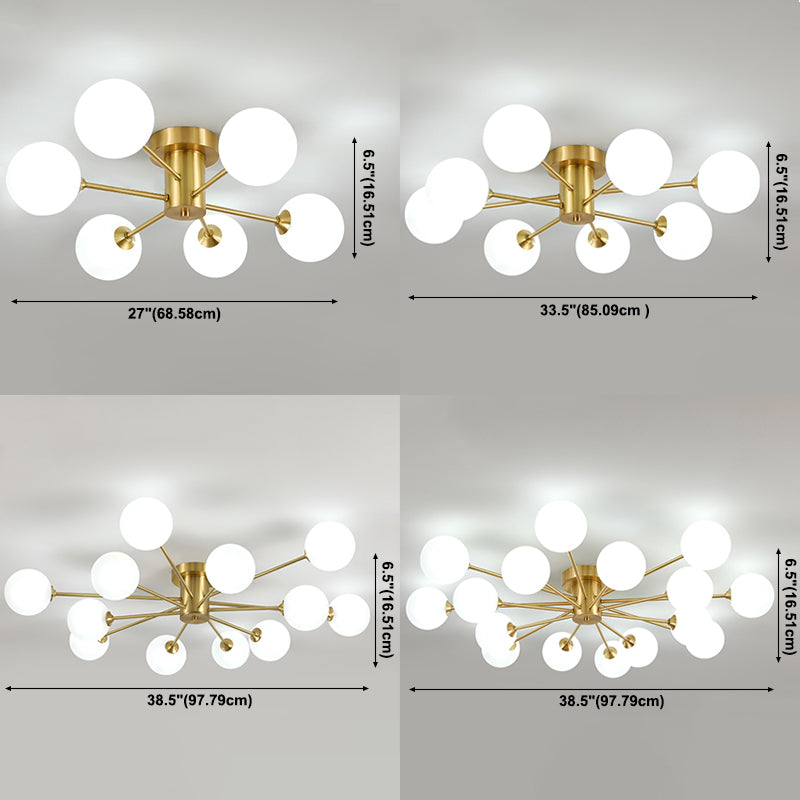 Starburst plafondmontage verlichtingsarmatuur Noordse stijl glazen semi-spoelbevestiging verlichting