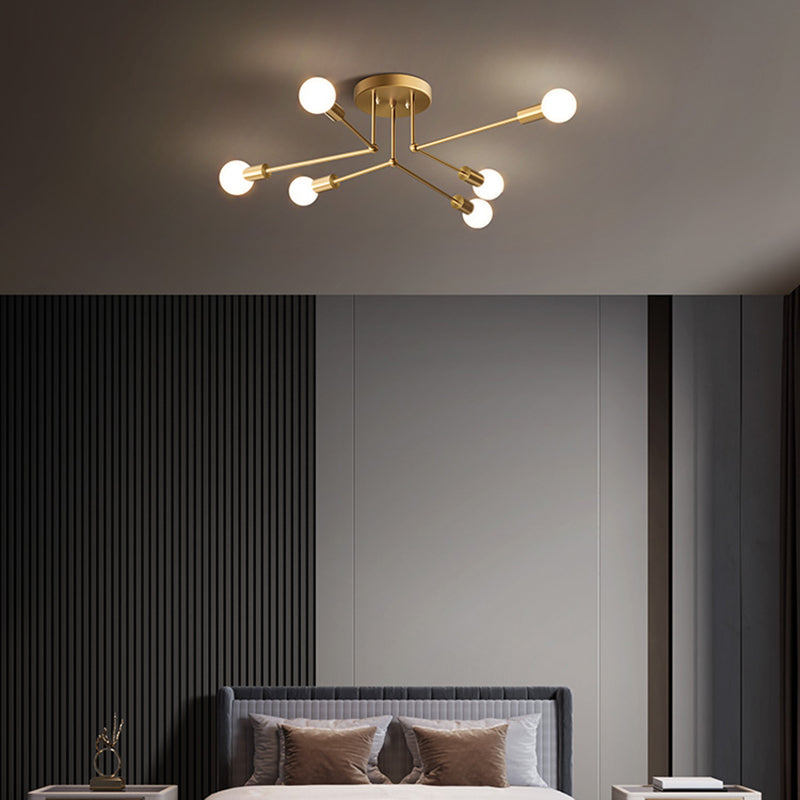 Light Light Flush Mount Éclairage Industriel Style Spoutnik Design Metal plafond Mouted Light