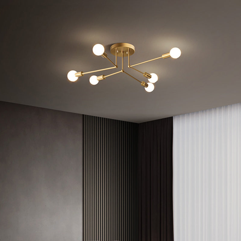 Light Light Flush Mount Éclairage Industriel Style Spoutnik Design Metal plafond Mouted Light