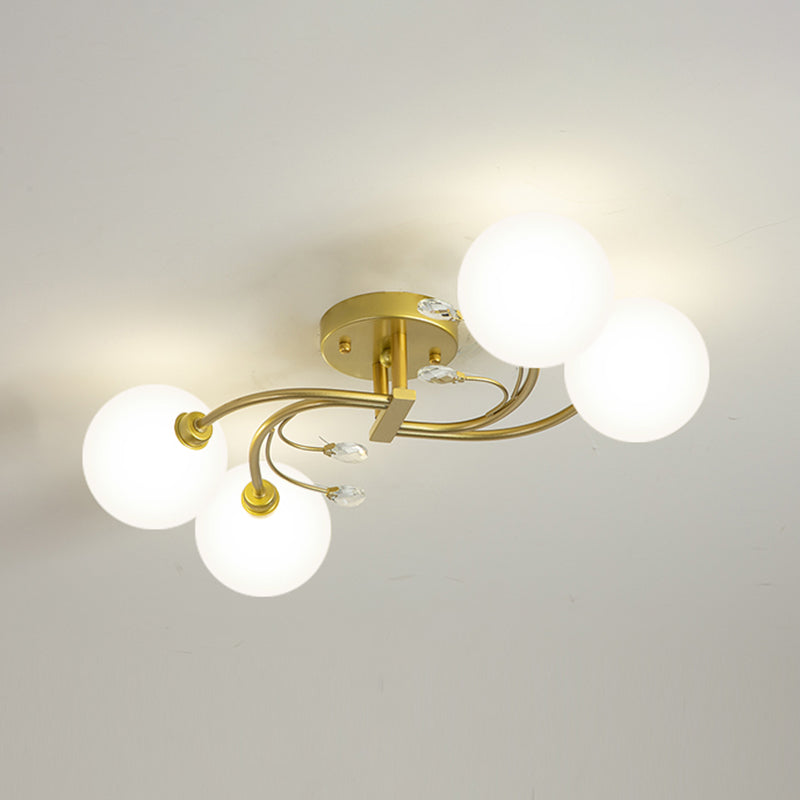 Sputnik semi -spoelplafondlamp Moderne stijl glazen plafond gemonteerd armatuur