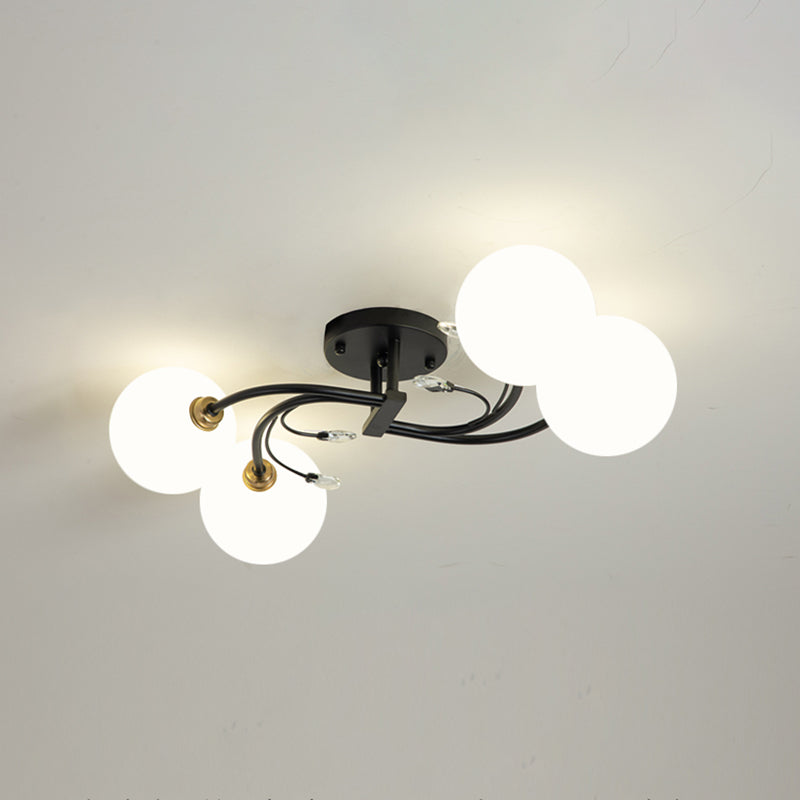 Sputnik semi -spoelplafondlamp Moderne stijl glazen plafond gemonteerd armatuur