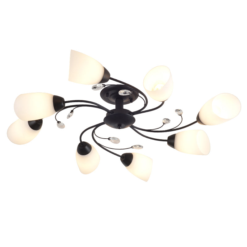 Sputnik Semi Flush Ceiling Light Fixture Modern Style Glass Ceiling Mounted Fixture