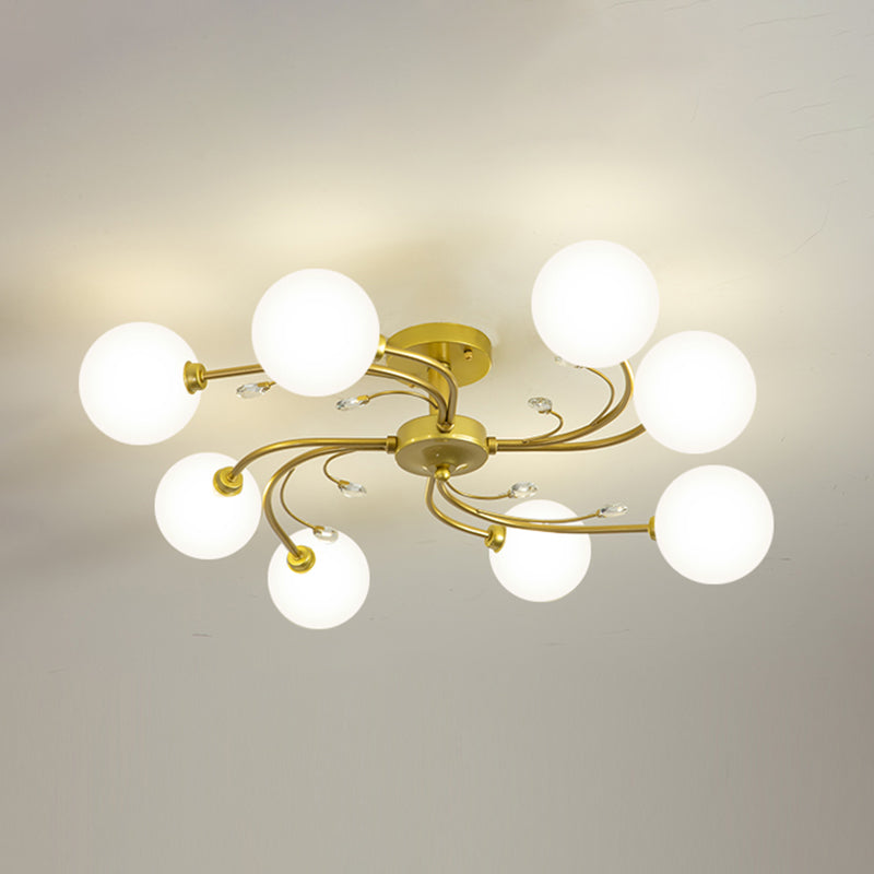 Sputnik semi -spoelplafondlamp Moderne stijl glazen plafond gemonteerd armatuur