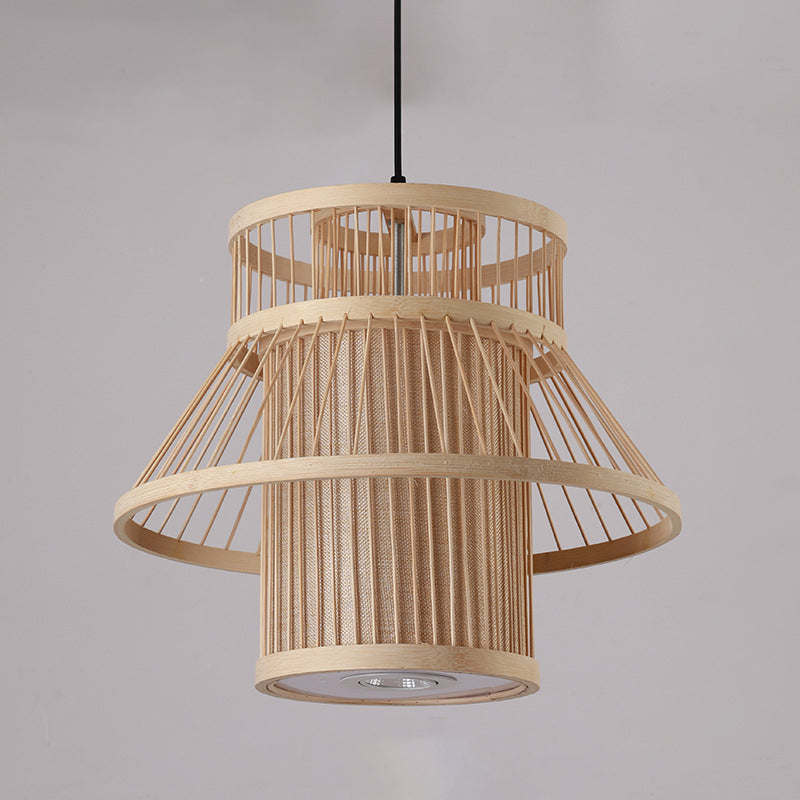 Luce a pendolo giapponese Rattan Assicidio a 1 lutto Luce per sala da pranzo