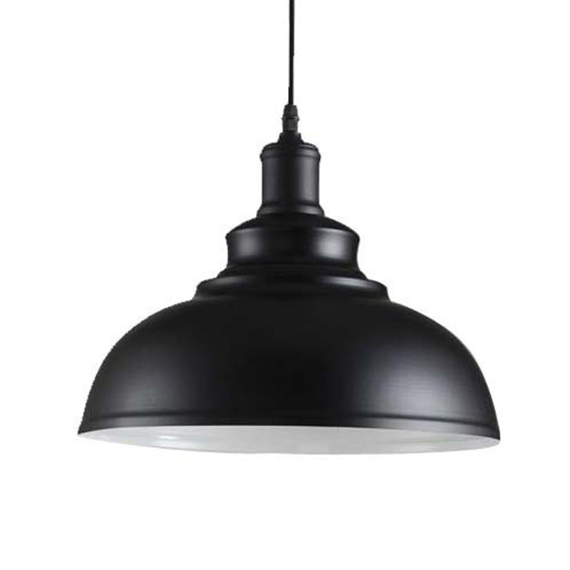 Dome Shade Black Hanging Lamp Industrial 1-Light Metal Hanging Light Fixture