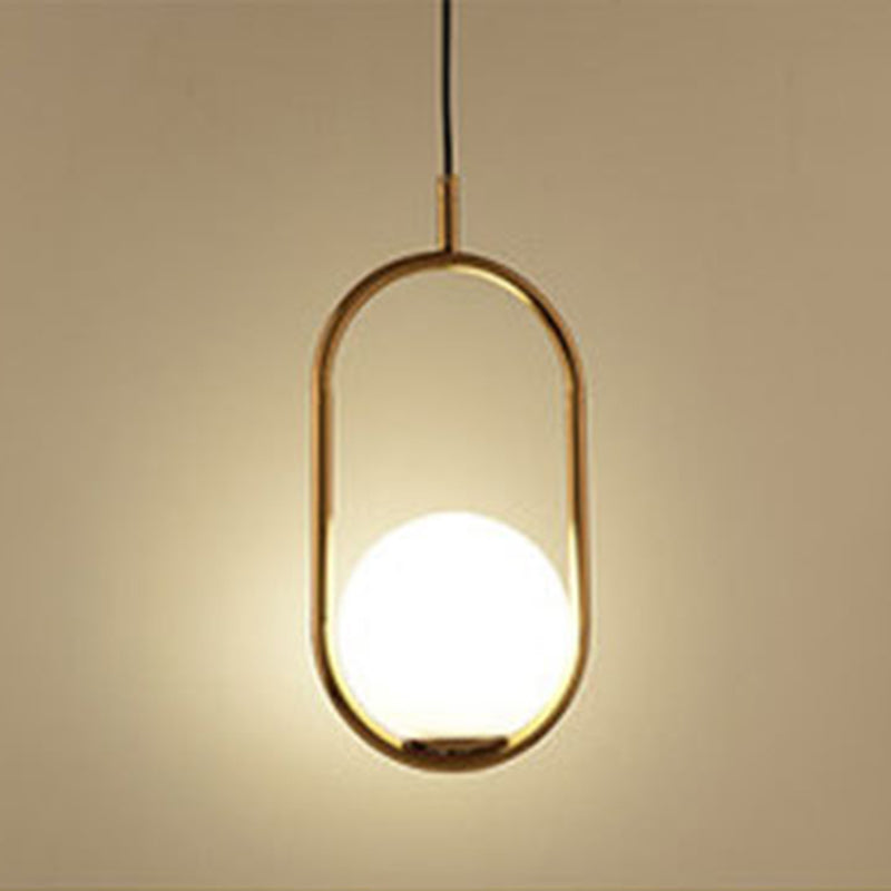 Glass Ball Shaped Hanging Lamp Kit Modern Style 1 Light Suspension Pendant